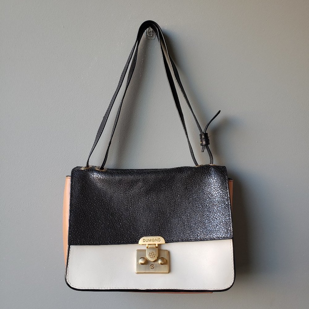 Dumond Tri-tone Leather Hand Bag with Gold details
